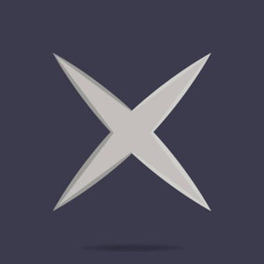 Şuriken simgesi. Ninja silahı. Samuray ekipmanları. Çizgi film tarzı. Tasarım için temiz ve modern vektör illüstrasyon, web.