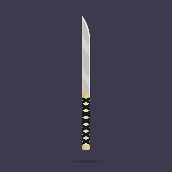 Icono del cuchillo. Arma Ninja. Equipo Samurai. Estilo de dibujos animados. Ilustración vectorial limpia y moderna para diseño, web . — Vector de stock