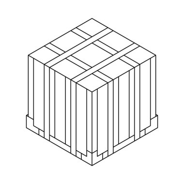 Playerunknown's Battlegrounds oyunundan hava bırakma kutusunu anahat. Pubg, ne zaman? İyometrik konteyner. Savaş kraliyet kavramı. Tasarım için temiz ve modern vektör illüstrasyon, web.