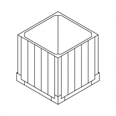 Playerunknown's Battlegrounds oyunundan açık hava bırakma kutusunu anahat. Pubg, ne zaman? İyometrik konteyner. Savaş kraliyet kavramı. Tasarım için temiz ve modern vektör illüstrasyon, web.