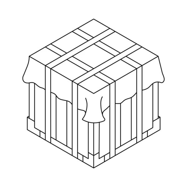Overzicht lucht Drop Box van het spel Playerunknown's Battlegrounds. Pubg. Isometrische container. Battle Royal concept. Schone en moderne vector illustratie voorontwerp, Web. — Stockvector