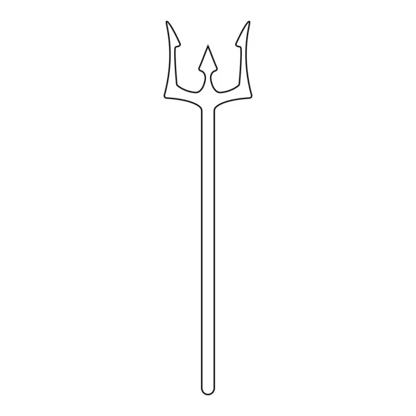 Décrivez trident isolé sur fond blanc. Diable, trident neptune. Style ligne. Illustration vectorielle propre et moderne pour le design, web . — Image vectorielle