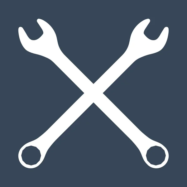 Symbol siluety překřížené klíče. Workshop, mechanik, šablona loga opravy servisu. Čistá a moderní vektorová ilustrace. — Stockový vektor