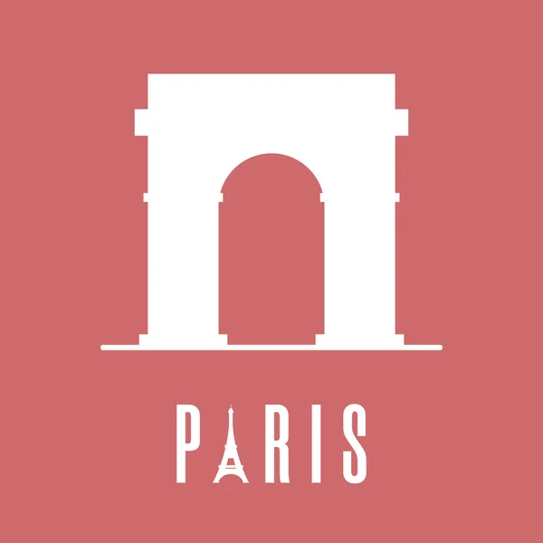 피스칼 아치 의 실루엣 아이콘. 파리 로고. 디자인, 웹을 위한 깔끔하고 현대적인 벡터 일러스트레이션. — 스톡 벡터