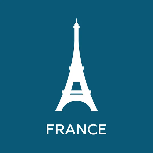 Icono de silueta de la torre Eiffel. Logo Francia. Ilustración vectorial limpia y moderna para diseño, web . — Archivo Imágenes Vectoriales