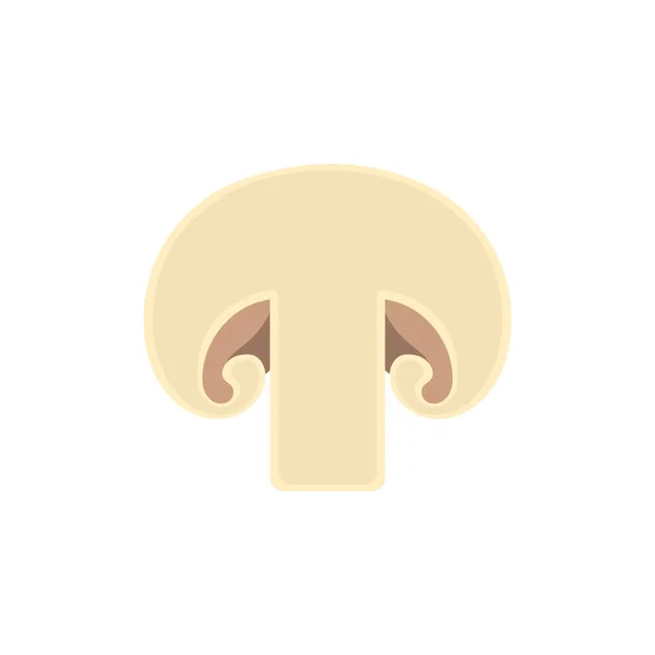 Verse champignon geïsoleerd op witte achtergrond. Paddestoel pictogram voor markt, recept ontwerp. Biologisch voedsel. Cartoon stijl. Vector illustratie voorontwerp. — Stockvector