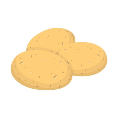 Taze patates sebze beyaz arka plan izole. Pazar için patates simgesi, tarifi tasarım, logo. Organik gıda. Çizgi film tarzı. Tasarım için temiz ve modern vektör çizimi.