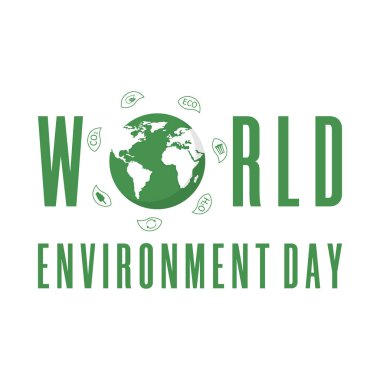 Dünya Çevre Günü. Yapraklı toprak küresi. Yaratıcı poster ya da afiş. Ekoloji gezegeni. Çevre dostu tasarım. Vektör illüstrasyonu.