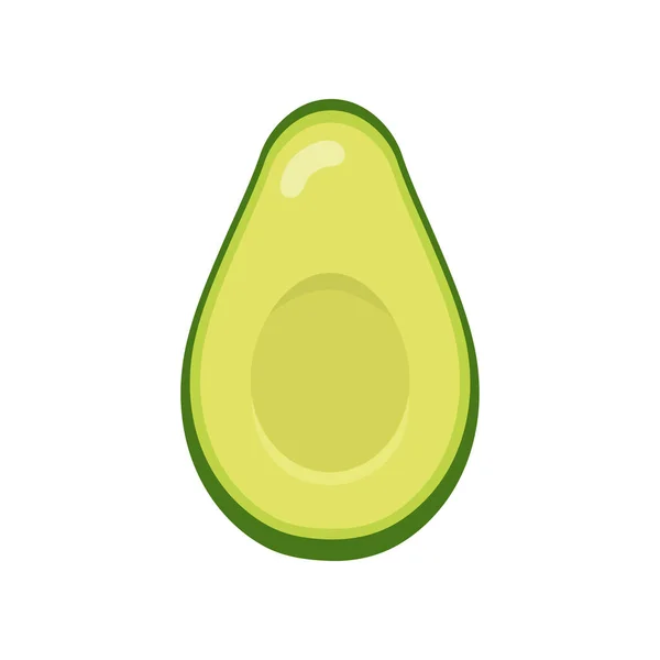 Frische halbe Avocado isoliert auf weißem Hintergrund. Bio-Lebensmittel. Cartoon-Stil. Vektor-Illustration für Design. — Stockvektor