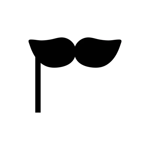 Silhouette noire de moustache. Simple icône. Élément décoratif de vacances. Illustration vectorielle pour le design . — Image vectorielle