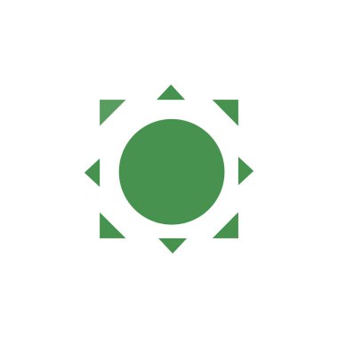 Güneş simgesi. Yaratıcı logo. Yeşil ekolojik işaret. Gezegeni koruyun. Tasarım için vektör çizimi.