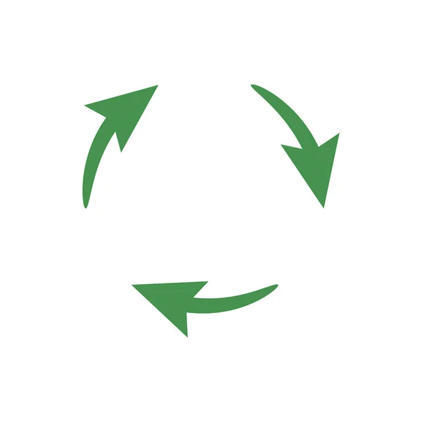 Ícone de reciclagem. Sinal ecológico verde. Proteger o planeta. Ilustração vetorial para design . — Vetor de Stock