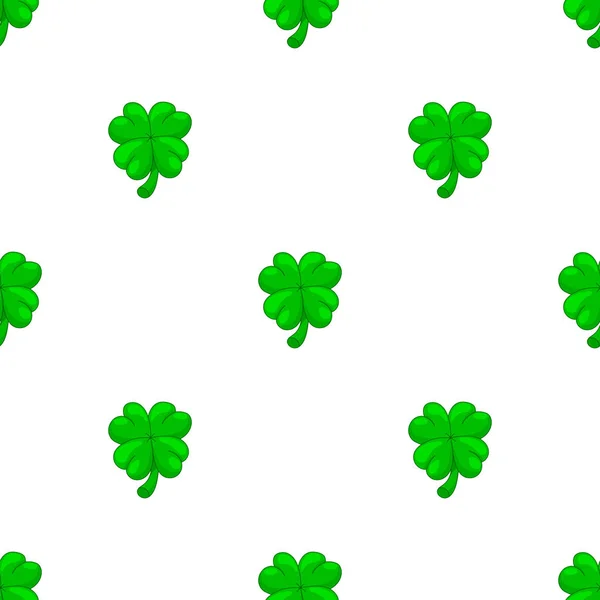 Naadloos patroon met vier klavertje. St. Patricks Holidays. Lucky symbool en Ierse mascotte voor St. Patricks Holidays. Cartoon stijl. Vector illustratie voorontwerp, Web, inpakpapier, stof. — Stockvector