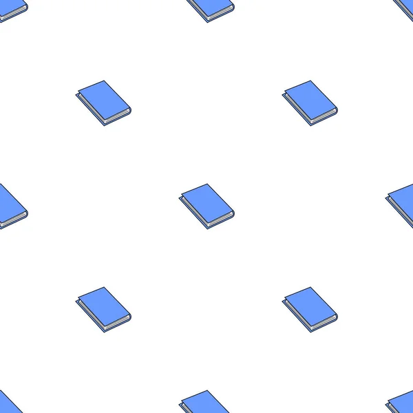 흰색 배경에 파란색 책과 원활한 패턴. 벡터 일러스트레이션. — 스톡 벡터
