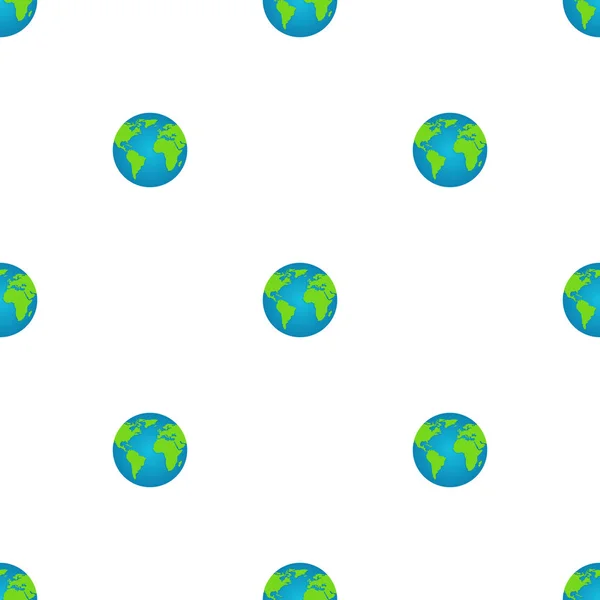 Patrón sin costuras con globo de tierra sobre fondo blanco. Mapa del mundo. Icono Tierra. Ilustración vectorial para diseño, tela, papel de embalaje, tela, papel pintado . — Vector de stock