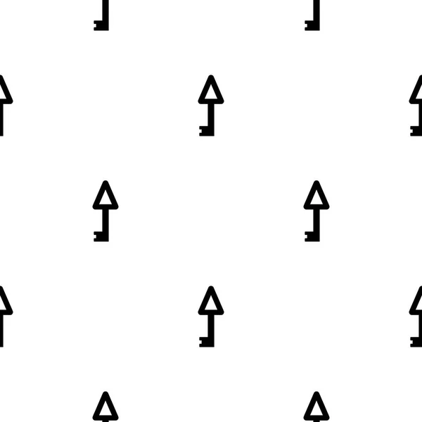 Nahtloses Muster mit schwarzer Silhouette von Schlüsselsymbolen auf weißem Hintergrund. Vektor-Illustration für Design, Web, Packpapier, Stoff, Tapete. — Stockvektor