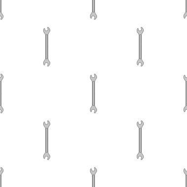Anahtar simgesi ile dikişsiz desen. Spanner anahtarı. Onarım sembolleri. Tasarım, web, ambalaj kağıdı, kumaş, duvar kağıdı için vektör illüstrasyon.