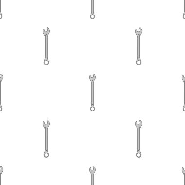 Anahtar simgesi ile dikişsiz desen. Spanner anahtarı. Onarım sembolleri. Tasarım, web, ambalaj kağıdı, kumaş, duvar kağıdı için vektör illüstrasyon.