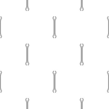 Anahtar simgesi ile dikişsiz desen. Spanner anahtarı. Onarım sembolleri. Tasarım, web, ambalaj kağıdı, kumaş, duvar kağıdı için vektör illüstrasyon.