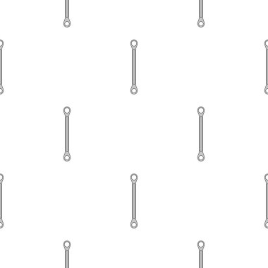 Anahtar simgesi ile dikişsiz desen. Spanner anahtarı. Onarım sembolleri. Tasarım, web, ambalaj kağıdı, kumaş, duvar kağıdı için vektör illüstrasyon.