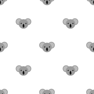 Sevimli koala ile dikişsiz desen. Tasarım, web, ambalaj kağıdı, kumaş, duvar kağıdı için vektör illüstrasyon.