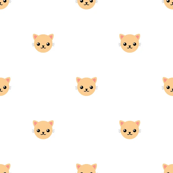 귀여운 고양이와 매끄러운 패턴. 디자인, 웹, 포장지, 직물, 벽지에 대한 벡터 일러스트레이션. — 스톡 벡터