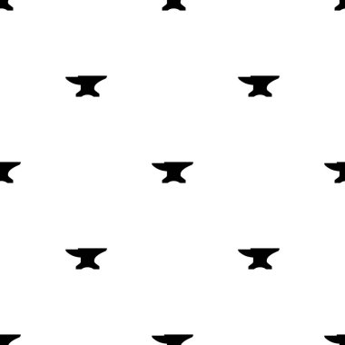 Siyah örs ile dikişsiz desen. Demirci, tamir. Tasarım, web, ambalaj kağıdı, kumaş, duvar kağıdı için vektör illüstrasyon.