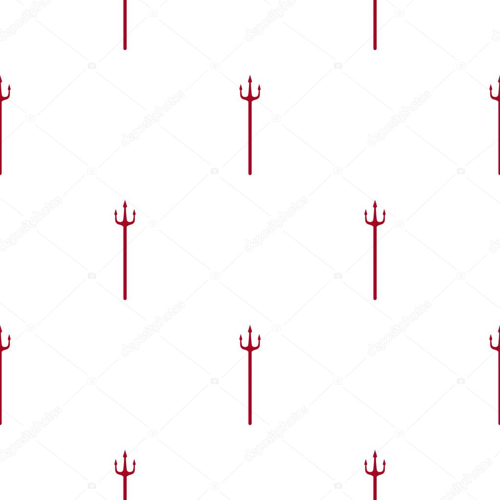 Seamless Pattern With Red Devil Tridents On White Background Hell Concept Vector Illustration For Design Web Wrapping Paper Fabric Wallpaper Premium Vector In Adobe Illustrator Ai Ai Format Encapsulated