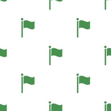 Bayrak simgesi ile sorunsuz desen. Yeşil ekolojik işaret. Gezegeni koruyun. Tasarım, web, ambalaj kağıdı, kumaş, duvar kağıdı için vektör illüstrasyon.