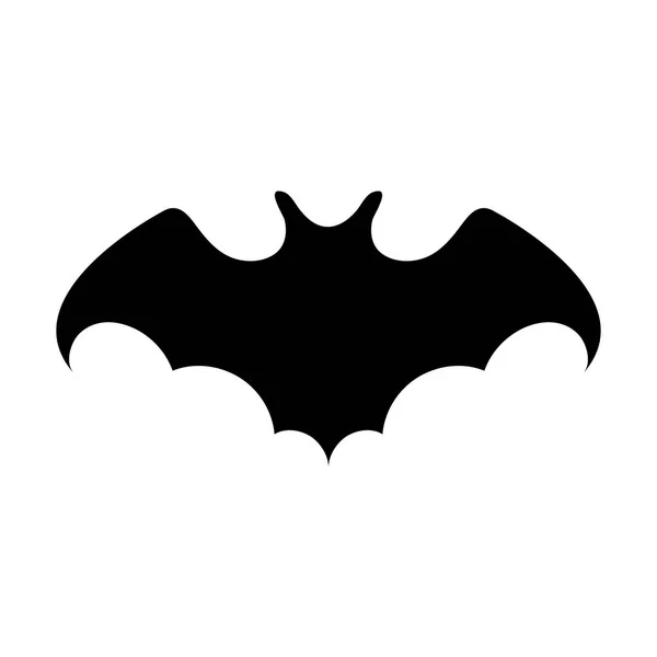 Silhueta preta de morcego isolada sobre fundo branco. Elemento decorativo de Halloween. Ilustração vetorial para qualquer projeto . —  Vetores de Stock