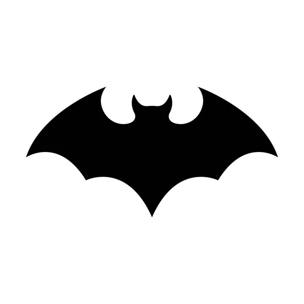 Silueta negra de murciélago aislado sobre fondo blanco. Elemento decorativo Halloween. Ilustración vectorial para cualquier diseño . — Vector de stock