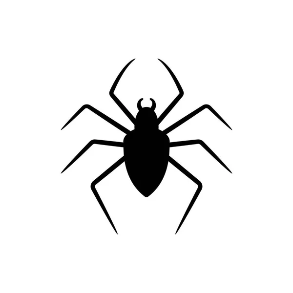 Schwarze Silhouette der Spinne isoliert auf weißem Hintergrund. Dekoratives Element zu Halloween. Vektorillustration für jedes Design. — Stockvektor