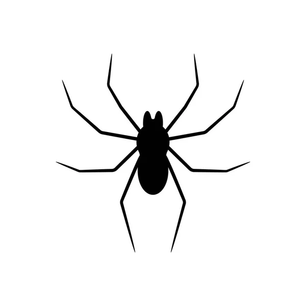 Silueta negra de araña aislada sobre fondo blanco. Elemento decorativo Halloween. Ilustración vectorial para cualquier diseño . — Vector de stock