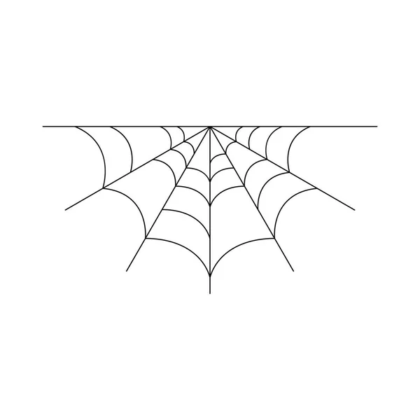 Meia teia de aranha isolada no fundo branco. Elemento de teia de aranha de Halloween. Estilo de linha Cobweb. Ilustração vetorial para qualquer projeto . —  Vetores de Stock