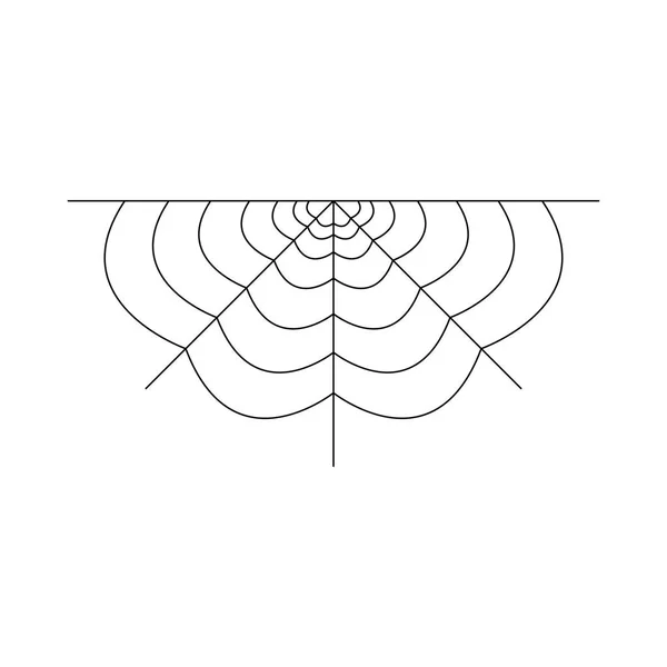 Meia teia de aranha isolada no fundo branco. Elemento de teia de aranha de Halloween. Estilo de linha Cobweb. Ilustração vetorial para qualquer projeto . —  Vetores de Stock