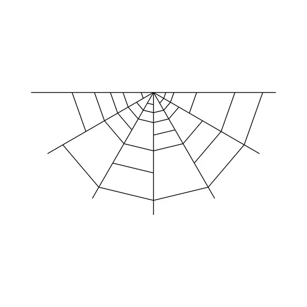 Half Spider Web geïsoleerd op witte achtergrond. Halloween SpiderWeb element. Cobweb lijnstijl. Vector illustratie voor elk ontwerp. — Stockvector