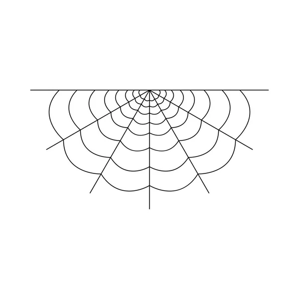 Meia teia de aranha isolada no fundo branco. Elemento de teia de aranha de Halloween. Estilo de linha Cobweb. Ilustração vetorial para qualquer projeto . —  Vetores de Stock