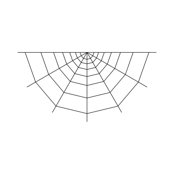 Meia teia de aranha isolada no fundo branco. Elemento de teia de aranha de Halloween. Estilo de linha Cobweb. Ilustração vetorial para qualquer projeto . —  Vetores de Stock