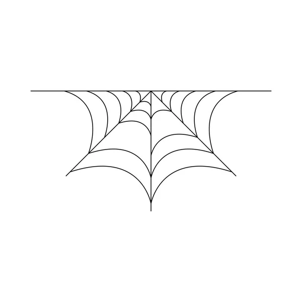 Μισός ιστός αράχνης απομονώθηκε σε λευκό φόντο. Αποκριάτικο στοιχείο ιστού αράχνης. Στυλ γραμμής ιστού αράχνης. Απεικόνιση διανυσματικών σχεδίων για οποιοδήποτε σχεδιασμό. — Διανυσματικό Αρχείο