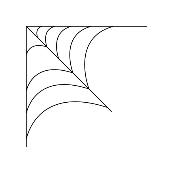 Un cuarto de telaraña aislada sobre fondo blanco. Elemento telaraña Halloween. Estilo de línea Cobweb. Ilustración vectorial para cualquier diseño . — Vector de stock