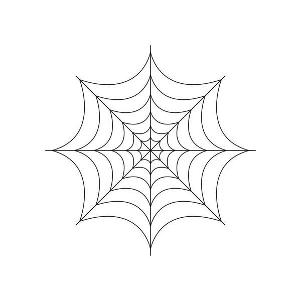 Ολόκληρος ιστός αράχνης απομονώθηκε σε λευκό φόντο. Αποκριάτικο στοιχείο ιστού αράχνης. Στυλ γραμμής ιστού αράχνης. Απεικόνιση διανυσματικών σχεδίων για οποιοδήποτε σχεδιασμό. — Διανυσματικό Αρχείο