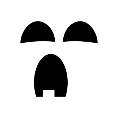 Beyaz arka plan üzerinde izole Cadılar Bayramı için Kabak yüz siluet simgesi. Korkunç balkabağı şeytan gülümsemesi, ürkütücü jack o lanter. Herhangi bir tasarım için vektör çizimi.