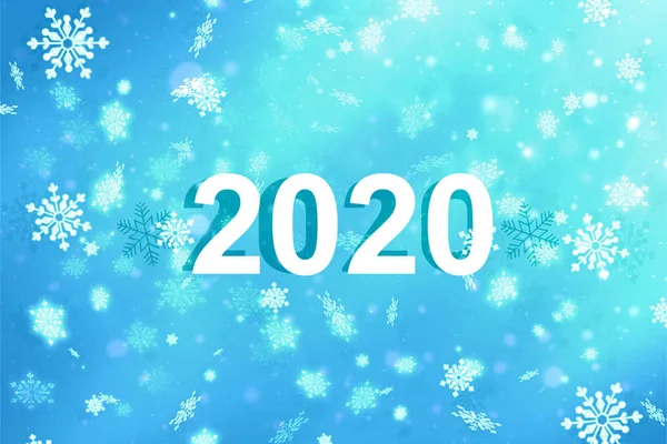 Inscrição 2020 Fundo Azul Com Flocos Neve Ano Novo 2020 — Fotografia de Stock