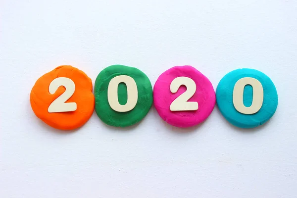 Antecedentes 2020 Concepto Nueva 2020 Año Nuevo Con Números Coloridos —  Fotos de Stock