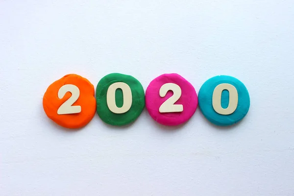 Contexto 2020 Conceito Novo 2020 Ano Novo Com Números Coloridos — Fotografia de Stock