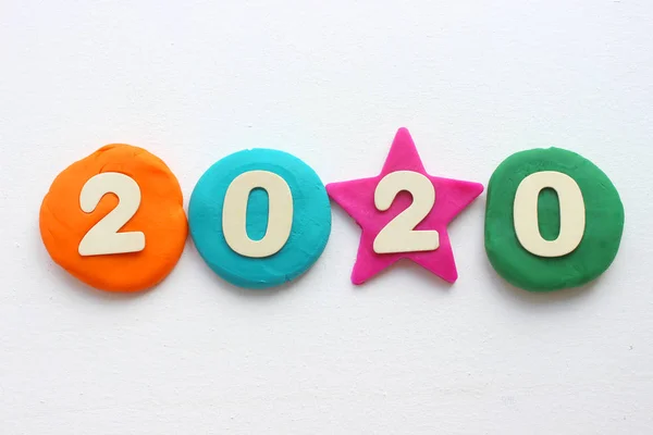 Antecedentes 2020 Concepto Nueva 2020 Año Nuevo Con Números Coloridos —  Fotos de Stock