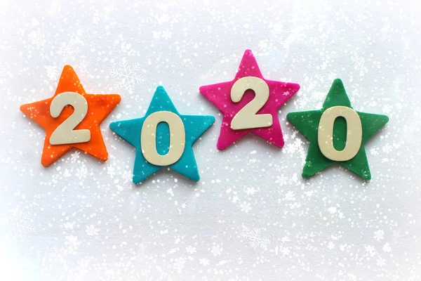 Contexto 2020 Conceito Novo 2020 Ano Novo Com Números Coloridos — Fotografia de Stock