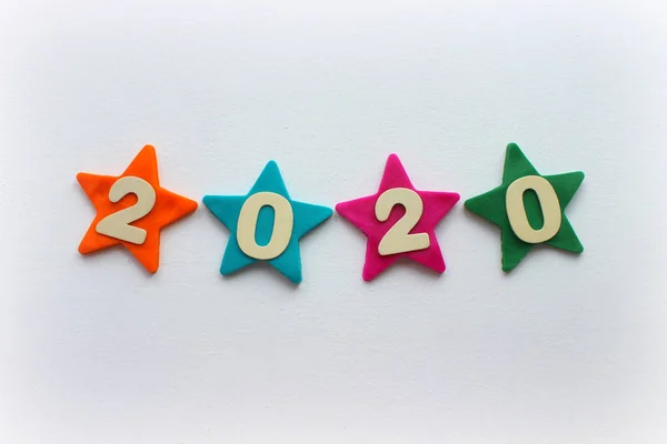 Antecedentes 2020 Concepto Nueva 2020 Año Nuevo Con Números Coloridos —  Fotos de Stock