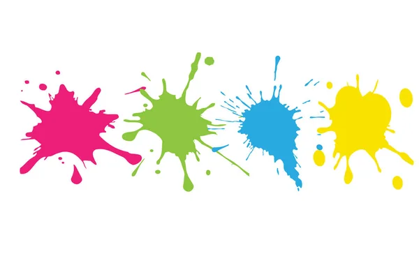 Splashes Multicolored Ink Isolated White Background Abstract Background Copy Space — Stock Photo, Image