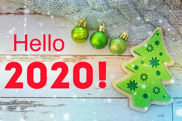 2020 Fundo Ano Novo Números 2020 Decoração Natal Fundo Natal — Fotografia de Stock